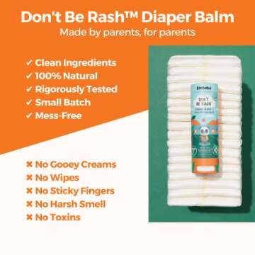 EmBeba Natural Diaper Rash Cream for Baby with Sensitive Skin | Travel Friendly Baby Rash Ointment w...
