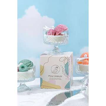 Soy Scented Candles-Natural Soybean Wax Infused with Essential Oils,Long Lasting Fragrance Aromatherapy Candles-Gifts Set for Birthday Anniversary (Ice Cream yellow)