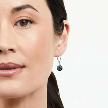 Tahitian Pearl Earrings - Crafted Elegance for Women