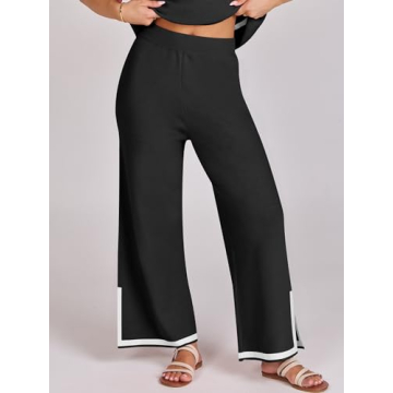 Caracilia Women's Knit Two Piece Lounge Outfit Set