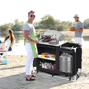 Portable Outdoor Camping Kitchen Table for BBQ and Picnics