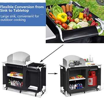 Portable Outdoor Camping Kitchen Table for BBQ and Picnics
