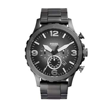 Fossil Men's Nate Quartz Chronograph Watch in Smoke Finish - JR1437