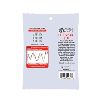 Martin Authentic Acoustic Guitar Strings with Lifespan 2.0 Treament