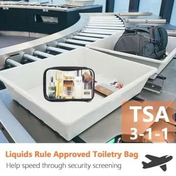 DARIN Clear Toiletry Bag 3Pack TPU Makeup Cosmetic Bag TSA Approved Toiletry Bag, Waterproof Travel Liquid Bag for Air Flight, Clear Travel Carry On Pouch for Women and Men -(Clear, 1L+1M+1S)