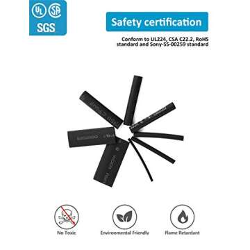 650pcs Heat Shrink Tubing Black innhom Heat Shrink Tube - UL Approved, 2:1 Ratio, Durable Insulation...