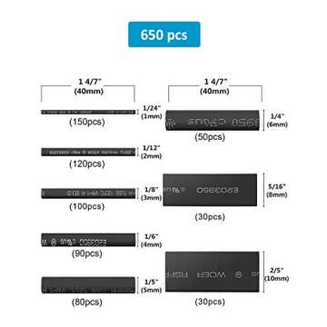650pcs Heat Shrink Tubing Set for Reliable Wiring Solutions