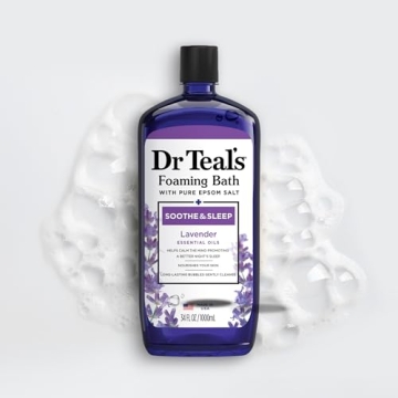 Dr Teal's Foaming Bath with Pure Epsom Salt, Soothe & Sleep with Lavender, 34 fl oz (Pack of 2)