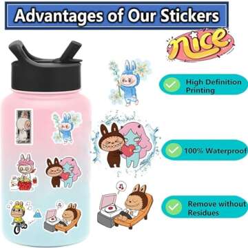 50pcs Labubu Cartoon Stickers for Fun Personalization