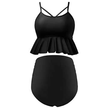 GINKANA Maternity Bikini Set Flounce Ruffle Maternity Swimsuits High Waisted 2 Piece Swimsuits Pregn...