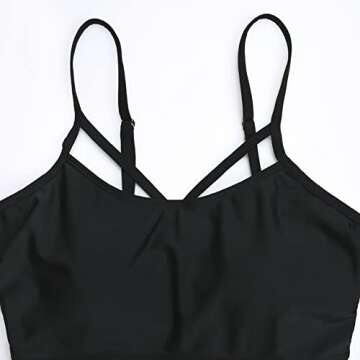 GINKANA Maternity Bikini Set Flounce Ruffle Maternity Swimsuits High Waisted 2 Piece Swimsuits Pregnancy Bathing Suit,Black,L