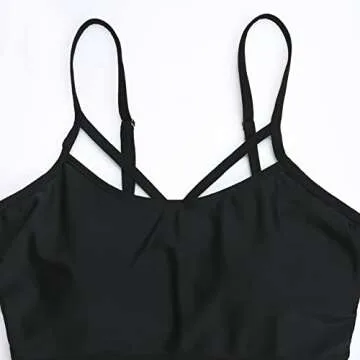 GINKANA Maternity Bikini Set Flounce Ruffle Maternity Swimsuits High Waisted 2 Piece Swimsuits Pregnancy Bathing Suit,Black,L