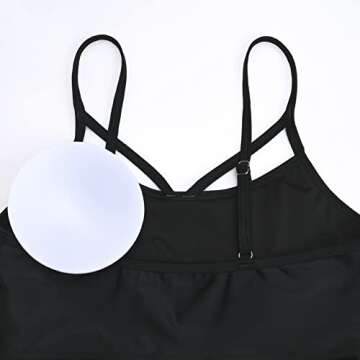 GINKANA Maternity Bikini Set Flounce Ruffle Maternity Swimsuits High Waisted 2 Piece Swimsuits Pregnancy Bathing Suit,Black,L