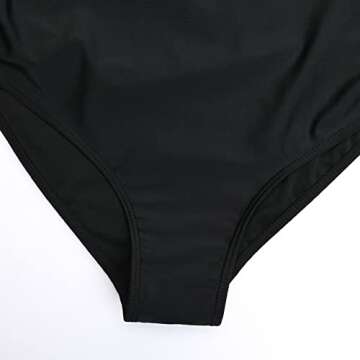 GINKANA Maternity Bikini Set Flounce Ruffle Maternity Swimsuits High Waisted 2 Piece Swimsuits Pregnancy Bathing Suit,Black,L