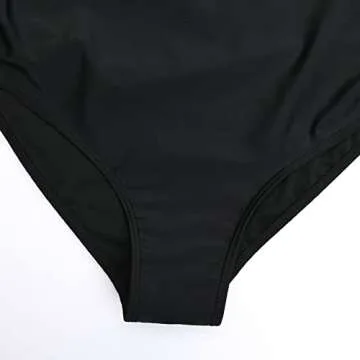 GINKANA Maternity Bikini Set Flounce Ruffle Maternity Swimsuits High Waisted 2 Piece Swimsuits Pregnancy Bathing Suit,Black,L