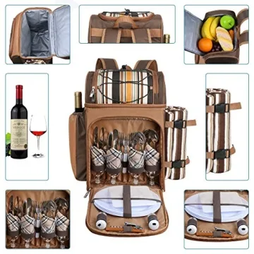 Hap Tim Picnic Backpack Cooler with Complete Picnic Set