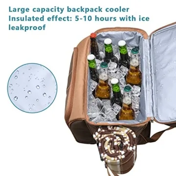 Hap Tim Picnic Backpack Cooler with Complete Picnic Set