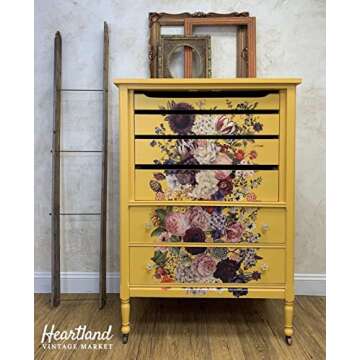 Redesign with Prima Wondrous Florals Decor Transfer Rub on Transfers for Furniture Vintage Rub on Transfers Stickers for Furniture Kitchen Wall Hallway 655350642341 Redesign-Transfer