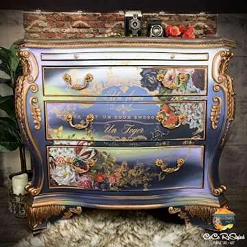 Redesign with Prima Wondrous Florals Decor Transfer Rub on Transfers for Furniture Vintage Rub on Transfers Stickers for Furniture Kitchen Wall Hallway 655350642341 Redesign-Transfer