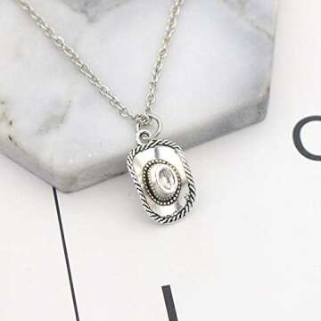 xuanhang 925 Sterling Silver Plated Cowboy Hat 3D Cap Charm Pendant Necklace