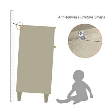 WAMPAT Buffet Cabinets Sideboards, 70.8" Wood Credenza Console Tables with 4 Doors, 2-in-1 Kitchen Storage Cabinets with 6 Compartments & Solid Wood Legs for Living Room, Hallway, Beige