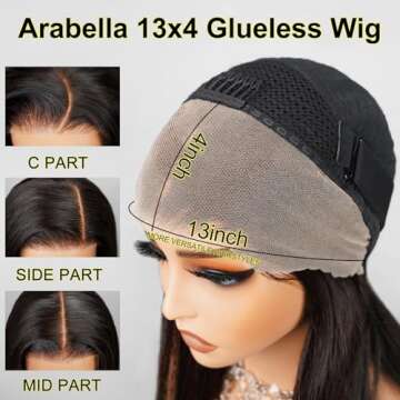 Arabella Highlight Lace Front Wig Human Hair 13x4 Ombre Lace Front Wig Human Hair 210% Density Real Pre Bleached Knots HD Lace Frontal Wig Lace Front Wigs Human Hair (20inch, 13x4 Balayage FB27)