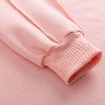 Amazhiyu Women Pullover Cropped Hoodies Long Sleeves Sweatshirts Casual Crop Tops for Spring Autumn Winter (Light Pink, Medium)