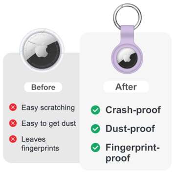 【2 Pack】 Linsaner Compatible with AirTag Case Keychain Air Tag Holder Silicone AirTags Key Ring ...