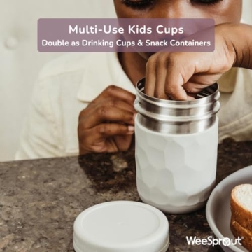 WeeSprout Stainless Steel Kid Cups for Smoothies and Snacks