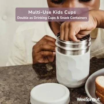 WeeSprout Stainless Steel Kid Cups for Smoothies and Snacks