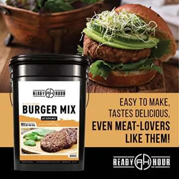 Black Bean Burger Mix - 25-Year Shelf Life, 60 Servings