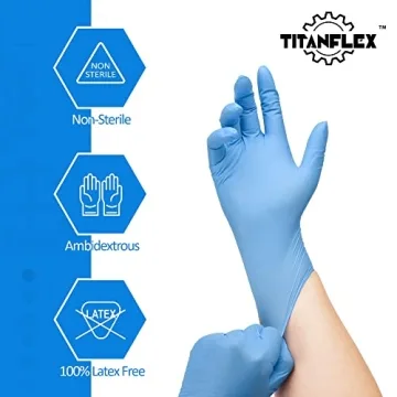 Heavy Duty TitanFlex Blue Nitrile Exam Gloves XL