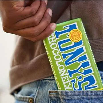 Tony's Chocolonely - 51% Dark Chocolate Bar with Almonds and Sea Salt - Belgium Chocolate, No Artificial Flavoring, Fairtrade & B Corp Certified - 6.35 Oz