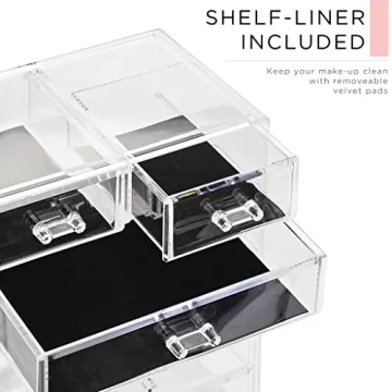 Sorbus Clear Cosmetic Makeup Organizer - Stylish and Spacious Storage Solution for Your Beauty Essentials