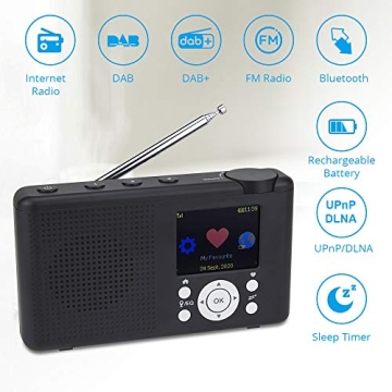 Ocean Digital WR-23D Portable FM Internet Radio with Bluetooth