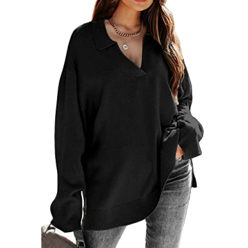 Trendy LILLUSORY Oversized Sweaters for Women - Fall 2024 V Neck Tunic