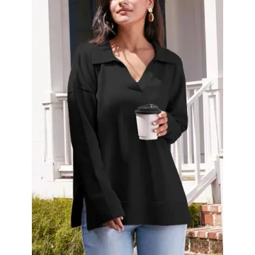 LILLUSORY Oversized V Neck Sweater Dress for Women 2024