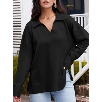 LILLUSORY Oversized V Neck Sweater Dress for Women 2024