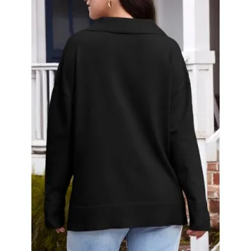 LILLUSORY Oversized V Neck Sweater Dress for Women 2024