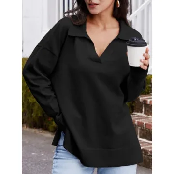 LILLUSORY Oversized V Neck Sweater Dress for Women 2024