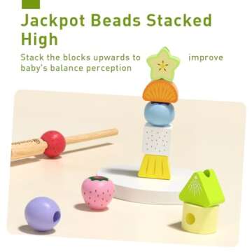 Montessori Wooden Beaded Toy for Toddlers - STEM Learning Gift