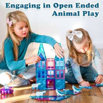 Magnetic Tiles Frozen Toys Arctic Animal Magnet Tiles Toddler Toys for Girls Ages 3-5 4-7 6-8 Pretend Play Magnetic Toys Building Blocks Kids Toys Gifts for 3+ Year Old STEM Learning and Fun
