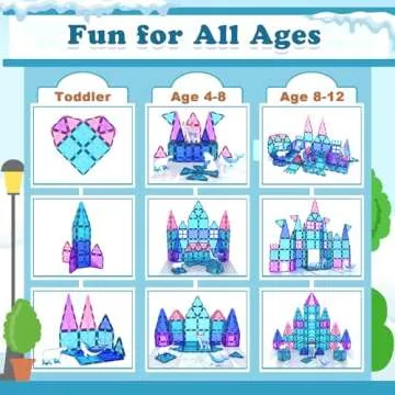 Magnetic Tiles Frozen Toys Arctic Animal Magnet Tiles Toddler Toys for Girls Ages 3-5 4-7 6-8 Pretend Play Magnetic Toys Building Blocks Kids Toys Gifts for 3+ Year Old STEM Learning and Fun