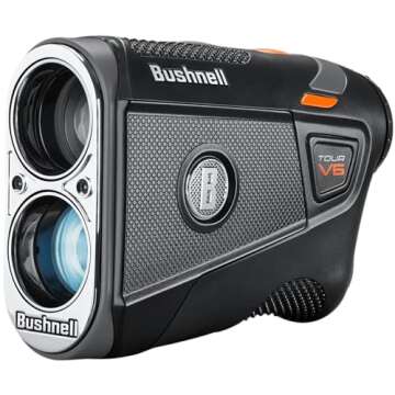 Bushnell Tour V6 Golf Rangefinder - Visual Jolt Flag Locking, Magnetic Mount, 1300 Yard Range 6X Mag...