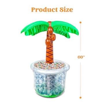 JOYIN 60" Inflatable Palm Tree Cooler, Beach Theme Party Decor, Pool Party Decorations, Luau Hawaiian Birthday Party Supplies Ocean Jungle Tropical Themed Party Decoration Summer Outdoor Drink Cooler