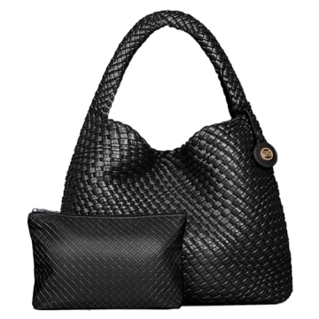PS PETITE SIMONE Woven Tote Bag for Women Large Woven Purse Leather Handbags Braided Purse Weave Purse with Top Handle Hazel