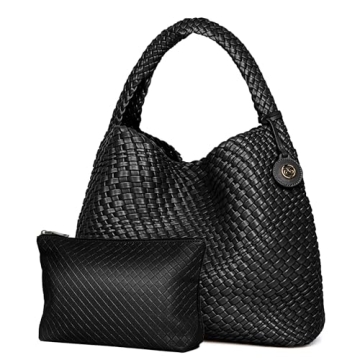 PS PETITE SIMONE Woven Tote Bag for Women Large Woven Purse Leather Handbags Braided Purse Weave Purse with Top Handle Hazel