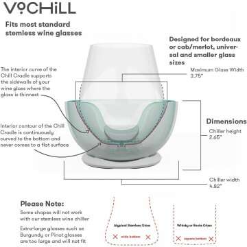 VoChill Stemless Wine Glass Chiller for Perfect Temperature