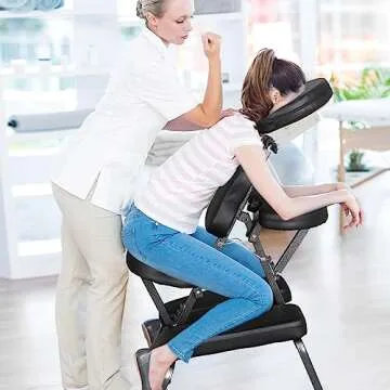 LEMY Portable Massage Chair, Folding Tattoo Chair with Face Cradle for Spa, Therapy, Beauty Salon, B...