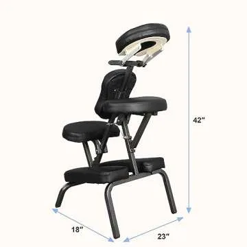 LEMY Portable Massage Chair, Folding Tattoo Chair with Face Cradle for Spa, Therapy, Beauty Salon, Black